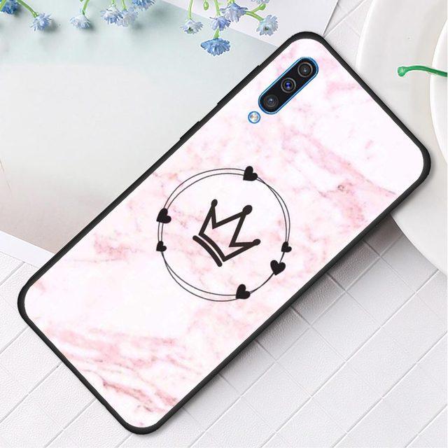 Husa de telefon din silicon cu flori de marmura roz pentru Samsung Galaxy A50 A70 A10 A20e A30 A40 A20s A10s A10e A80 A90 A60 A30s