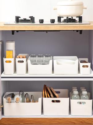 Plastic Cabinet Storage Box Kitchen Utensil Organizer Drawer Cutlery Storage Basket Under Sink Sundries Storage Case