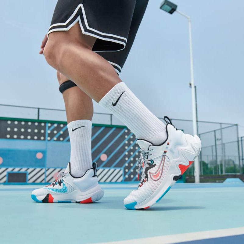 Nike Giannis Immortality EP Force Field Unisex Sneakers White Black Turquoise-Blue DH4528-100