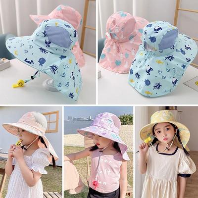 Polyester Sun Cap UV Protection Panama Hat Outdoor Kids Bucket Hat  Infant Girls Boys