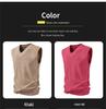 Gilet Cardigan Senza Maniche in Maglia Casual da Uomo con Scollo a V
