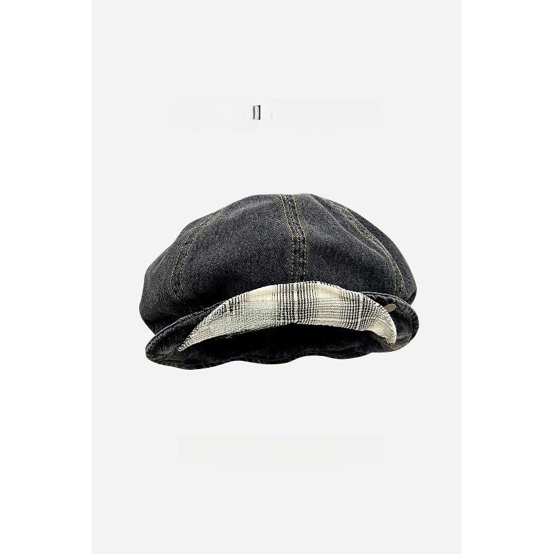 Cotton Spring Summer Beret With Flipped Brim And Breathable Design For Women