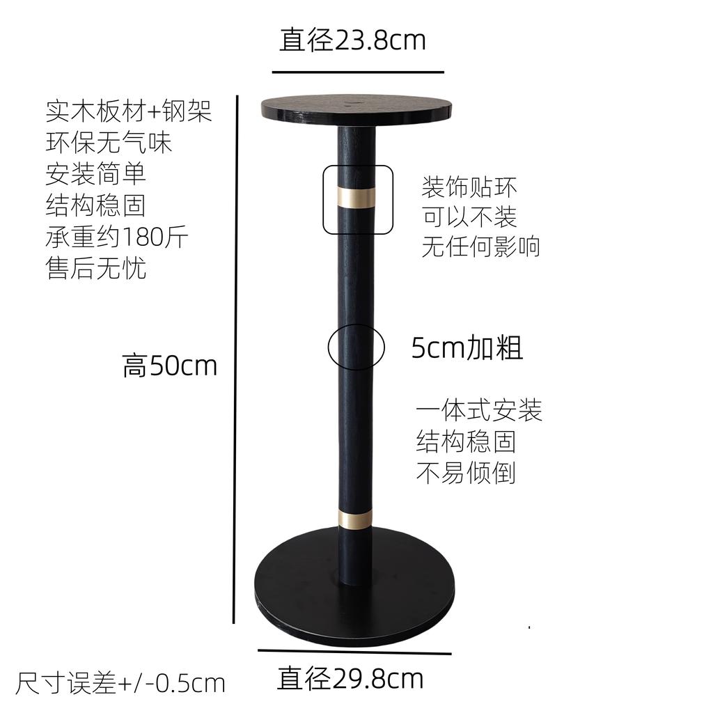 Modern Round Plant Stand - Solid Walnut Wood Side Table with Storage Shelf for Living Room, Bedroom, Balcony & Sofa Corner