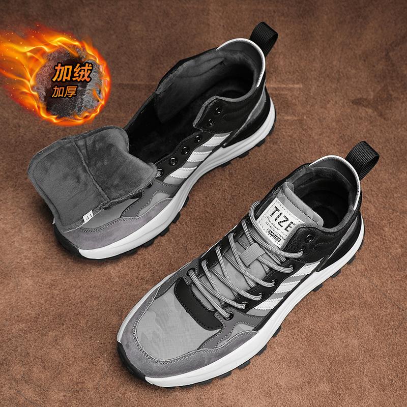 

Мужская обувь бархатные хлопковые туфли зимняя уличная обувь на высоком голенище спортивная теплая платформа спортивная обувь 44