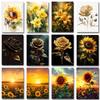 Golden Black Rose Flower Sunflower Lilies Posters Nordic Art Plant Canvas Painting Modern Wall Picture for Home Decor Cuadros