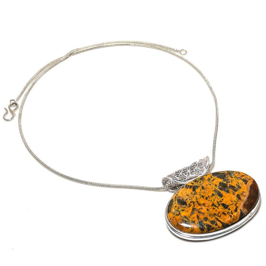 

Ювелирная подвеска ручной работы с драгоценным камнем из боксита 1,81 дюйма SR-6019