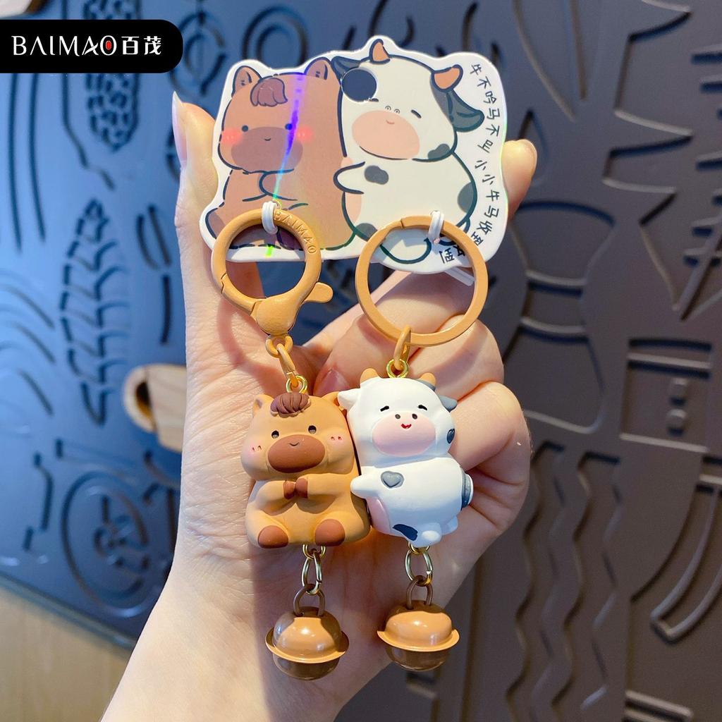 Original Cute Pet Paradise Small Nose Gaga Pair Keychain Creative Resin Doll Couple Keychain Bag Pendant