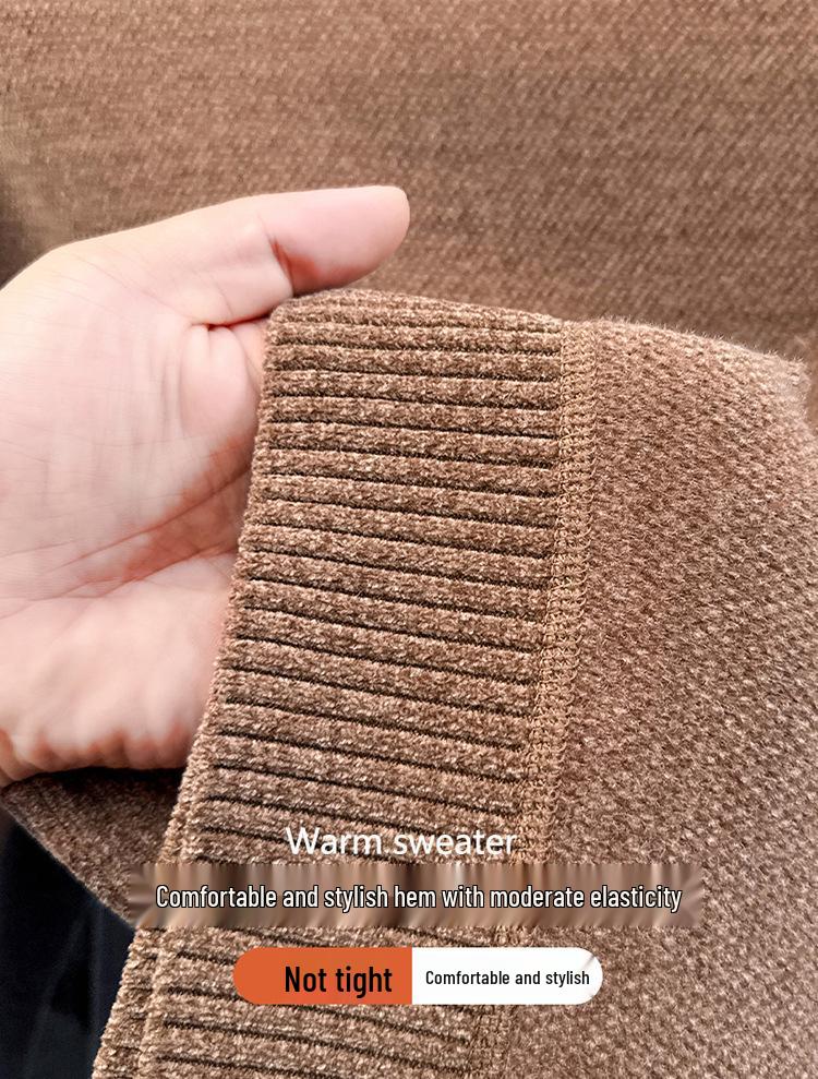 Herren Fleece-gefütterter Winter-Stickpullover