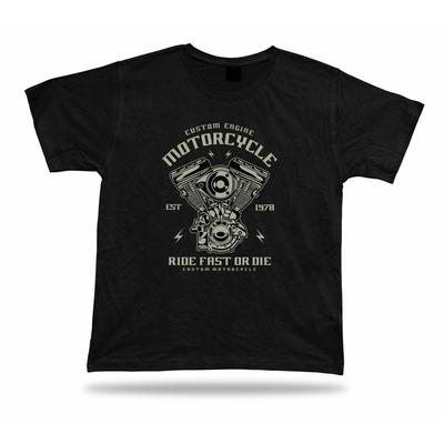 Motorcyle Ride Fast or Die Stylish Cool Modern T Shirt Design Tee Present