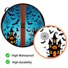 Outdoor Glass Ornament 4Pcs Halloween Static Window Stickers, PVC Waterproof Decals for Doors, Haunted House Easy Application Bat Spider Web