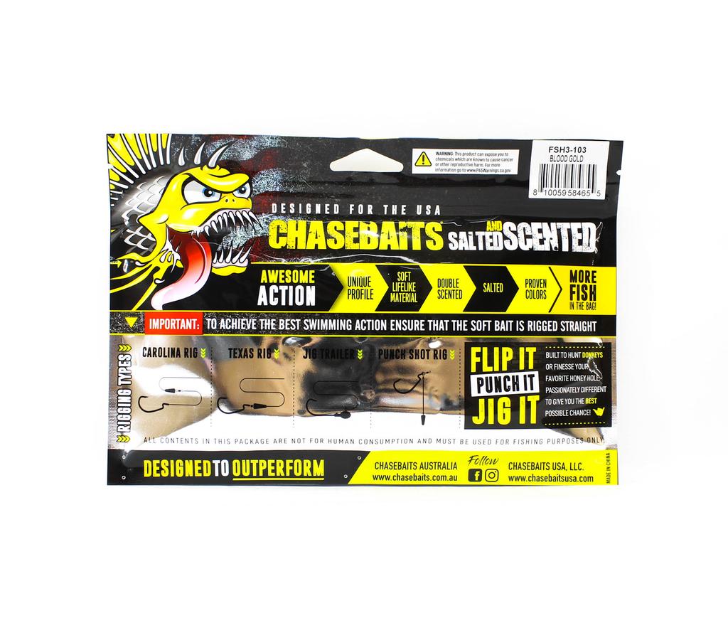 Chasebaits Flacid Shad 3 cali Przynęta Miękka 7/Op. Krwiste Złoto (4655)