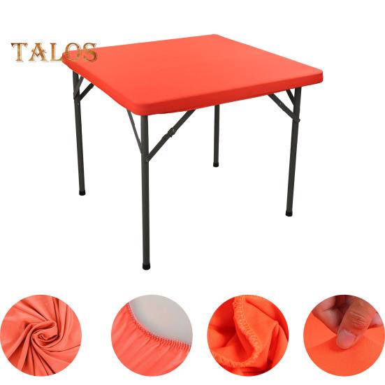 2 Pcs Stretchy Fitted Table Cover 34x34 Inch Square Tablecloth with Elastic Edge Solid Color Table Cloth for Kitchen Dining Picnic Patio Outdoor