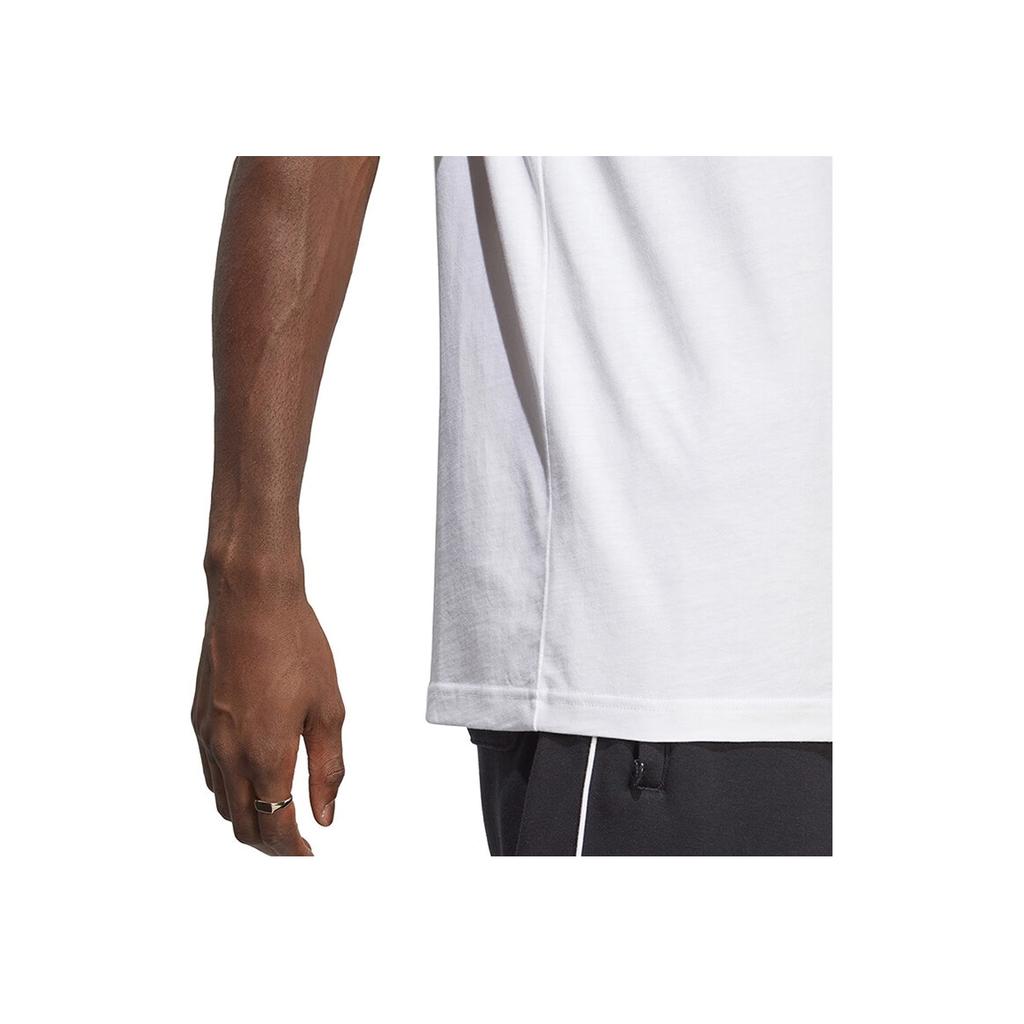 Adidas Originals Trefoil Logo Print Crew Neck Sport T-Shirt Men Tops White IA4816