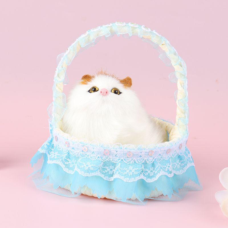 Children's Luminous Kitten Plush Doll Flower Basket - Perfect for Girl's Birthday or Christmas Gift