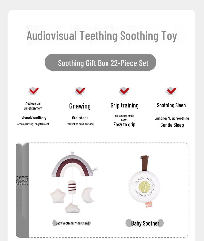 Newborn Gift: Baby Rattle & Soothing Music Set with Educational Cards and Cute Shapes