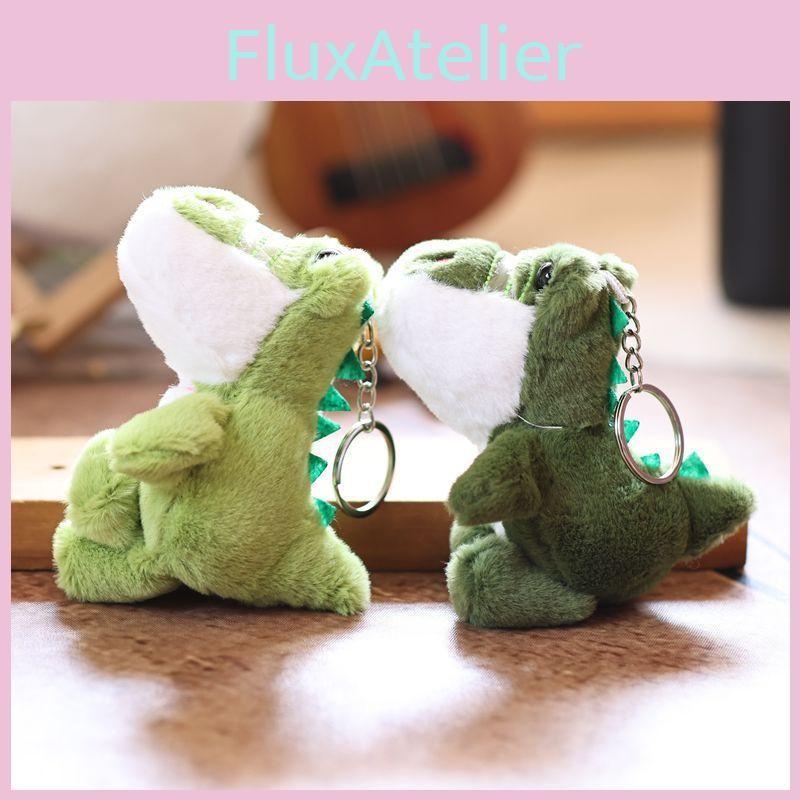 Green Cute Cartoon Crocodile Soft Plush Keychain Pp Cotton Filling Bags Gift