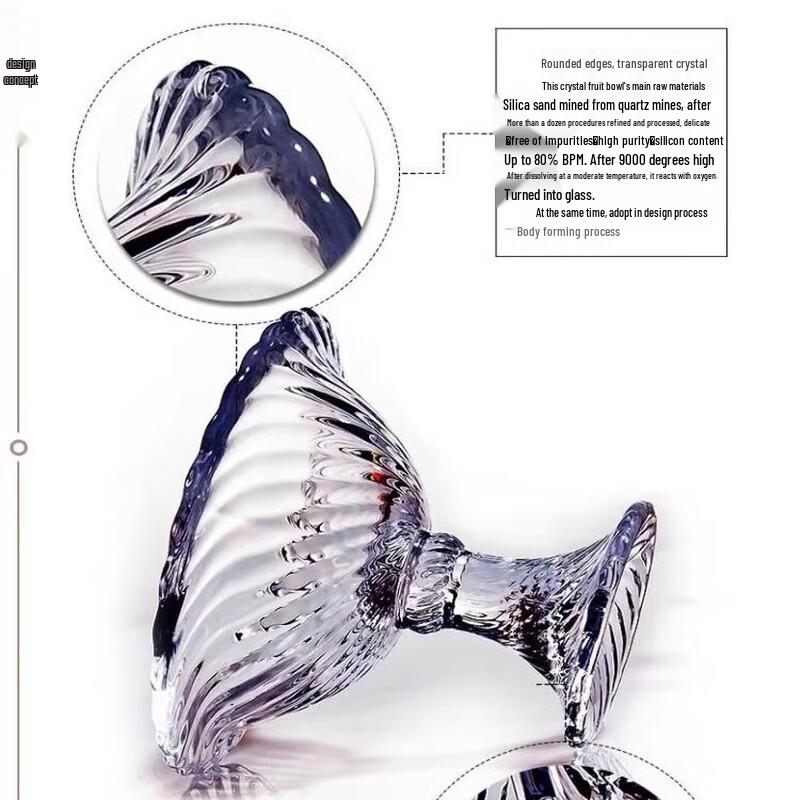 Elegant High-Footed Crystal Glass Fruit Bowl