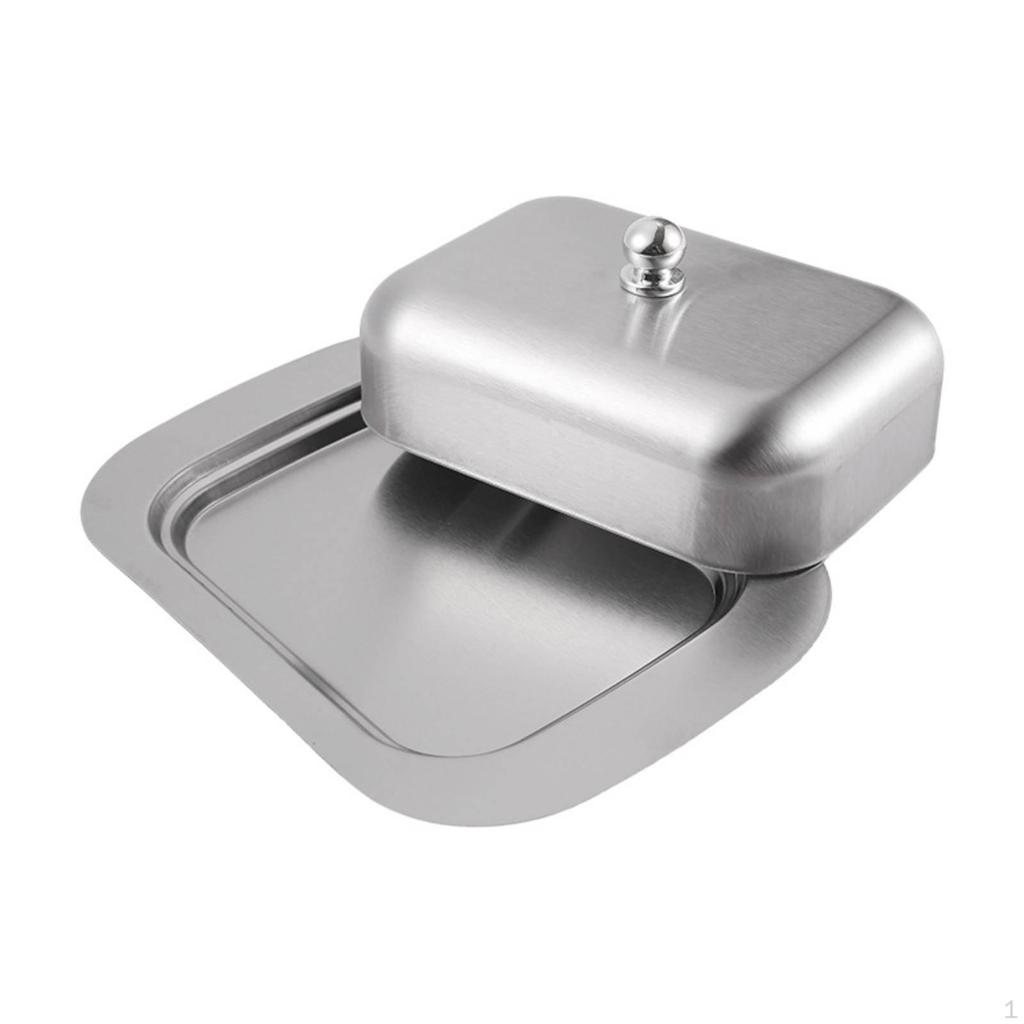 Stainless Metal Butter Effortless Dish To Clean with Lid Rust Resistant Food Storage for