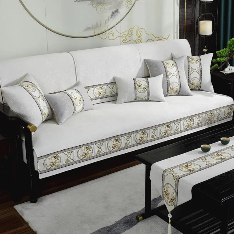 Vysoce přesný žakárový potah na pohovku Chinese Four Seasons Univerzální polštář na pohovku Protiskluzový Vynikající popruh Pohovka Ručník Pratelný