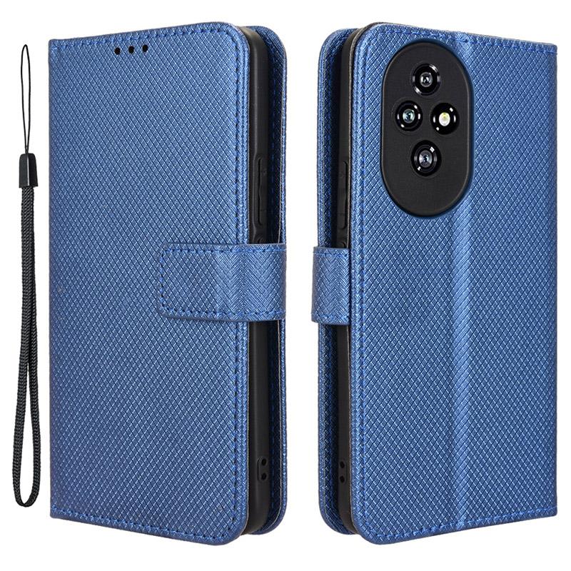 For Honor 200 5G Protective Case Diamond Texture Leather Phone Cover with Wallet