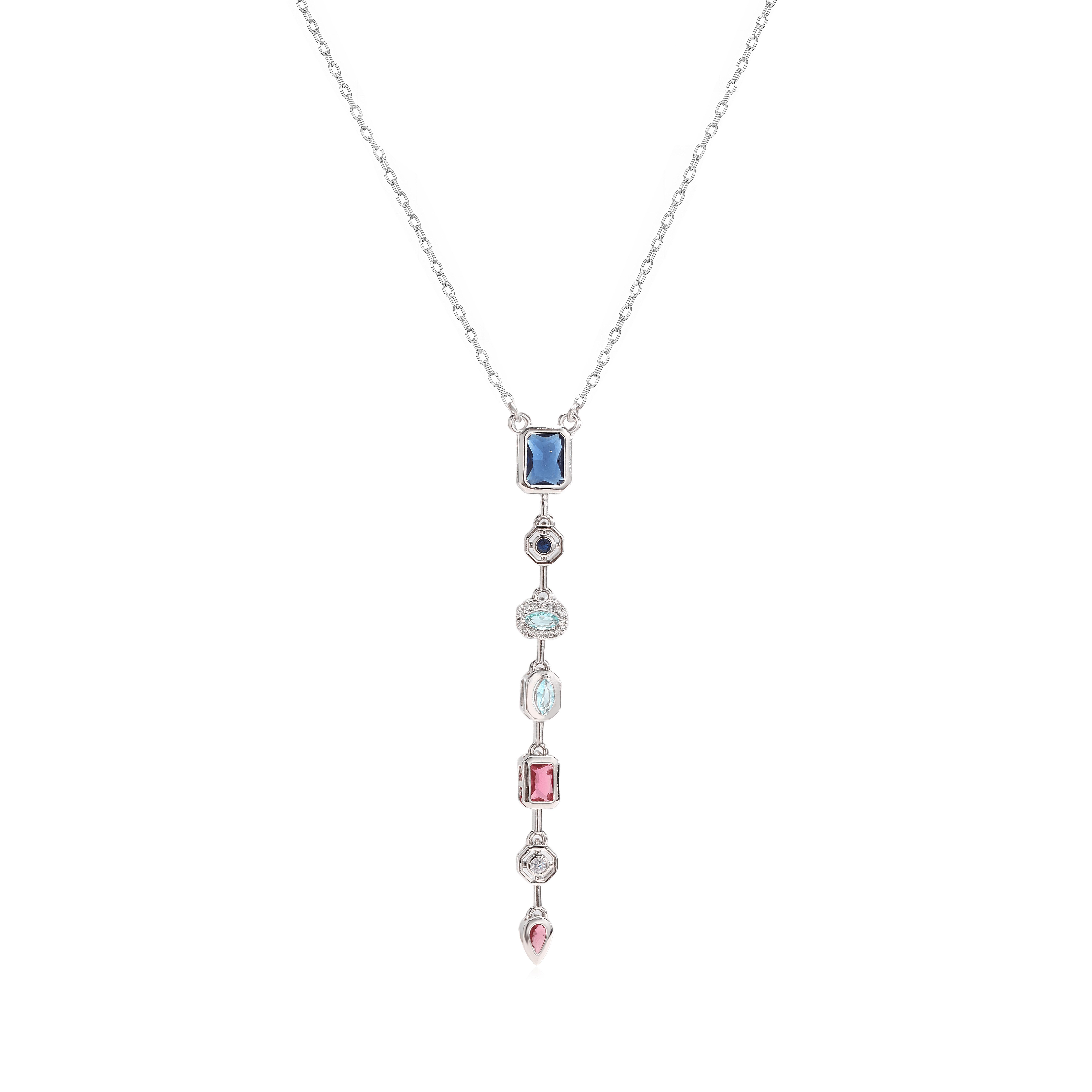 HECHENG Bohemian Style Geometric Multicolor CZ Stone Earrings Bracelet Necklace Zircon for Banquets & Birthdays 1 Piece Other&45cm