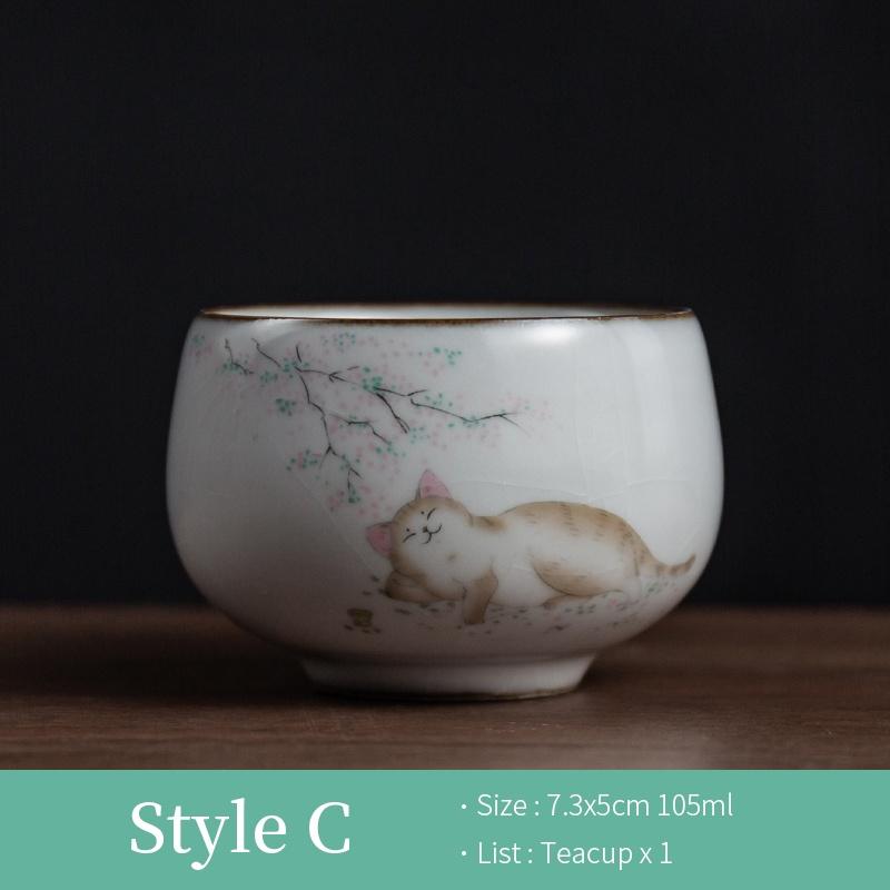 Mao Mi Ru Kiln Ceramic Tea Cup Open Slice Glaze Kung Fu Tea Set