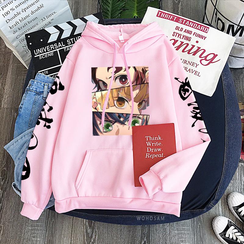 Japan Anime Demon Slayer Patchwork Hoodies Male Harajuku Cartoon Kamado Tanjirou /Agatsuma Zenitsu Fashion Streets Sweatshirts