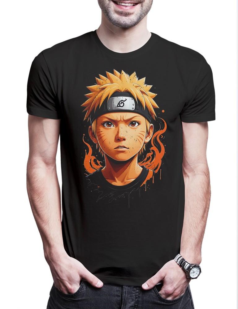 Anime Ninja Portrait Herren T-Shirt Shinobi System Naruto Dattebayo Sakura