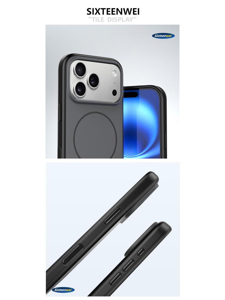 iPhone 17 Pro Max MagSafe-Compatible Thin Ring Magnetic Case with AI Button.