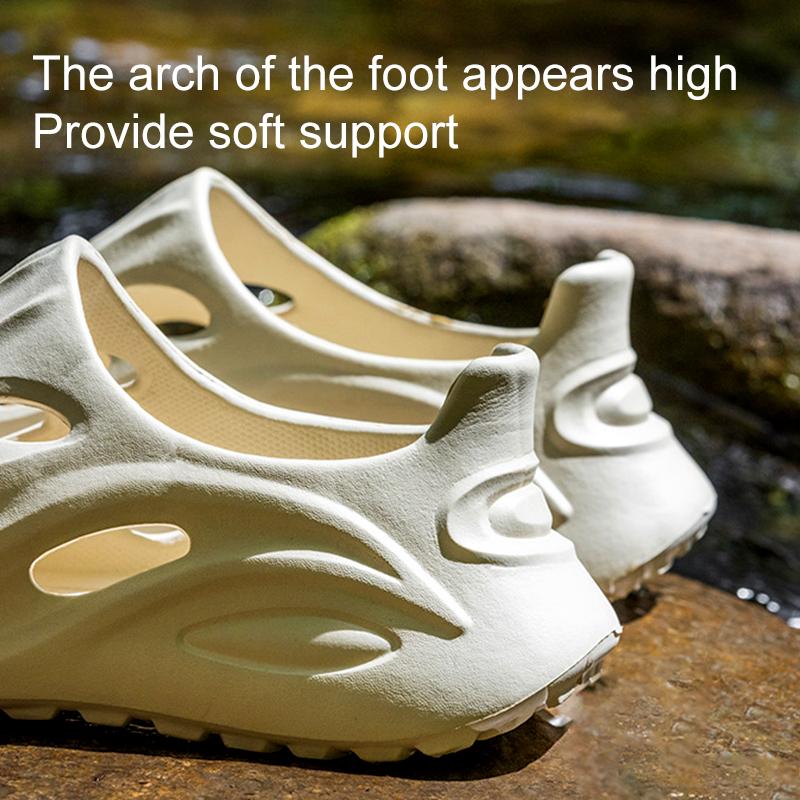 1pair Men Breathable Non Slip Slippers Thick-Soled Soft Sandals Fashion Comfortable Slides Beach Shoes Wading Clogs