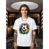 Printed Design - Not Textured Men's Short Sleeve T-Shirt, Fashionable Trendy Print Basic Shirt, Men's Football T-Shirt, Football Shirt