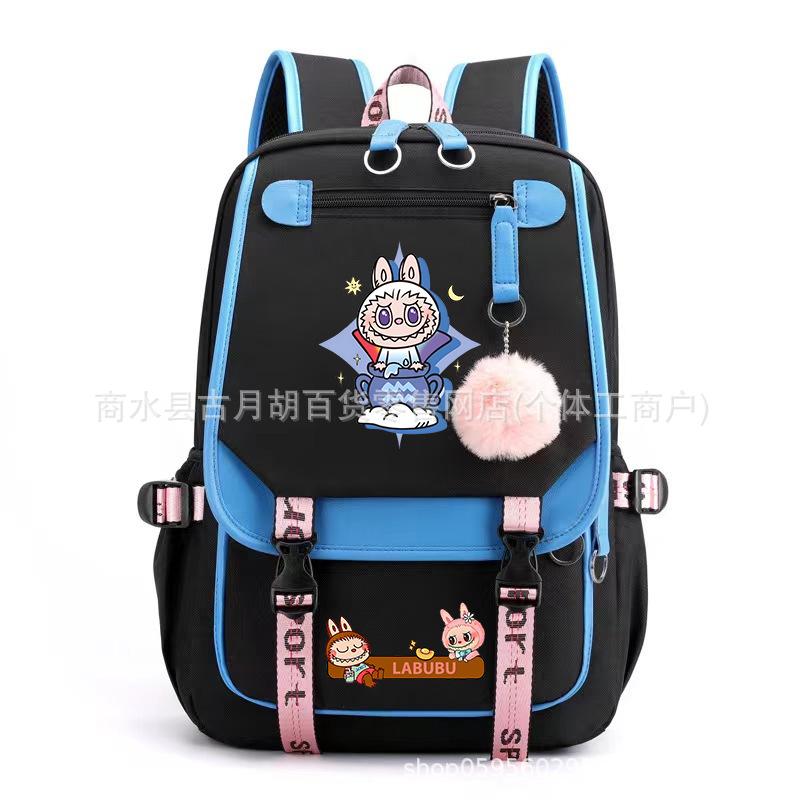 School Bag Printed Backpack USB Port Anime Cartoon Student Large Capacity Canvas Bag