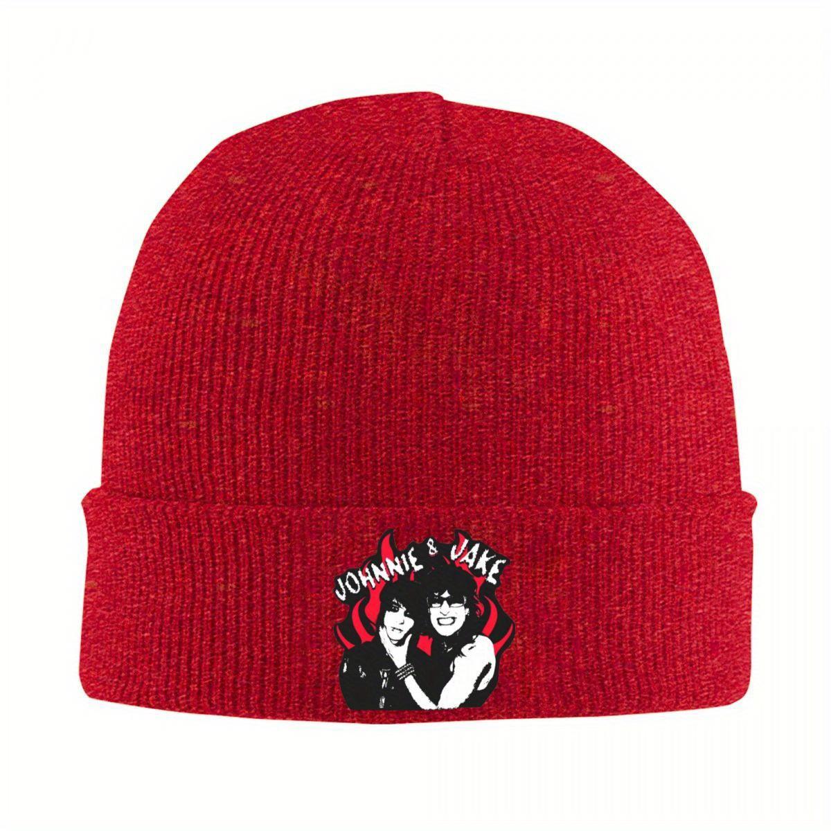 Jake And Johnnie Flames Beanie Hats Knit Hat Outdoor Sport Elastic Unisex Women Unisex Caps Winter Graphic Cool Bonnet Hats Gift