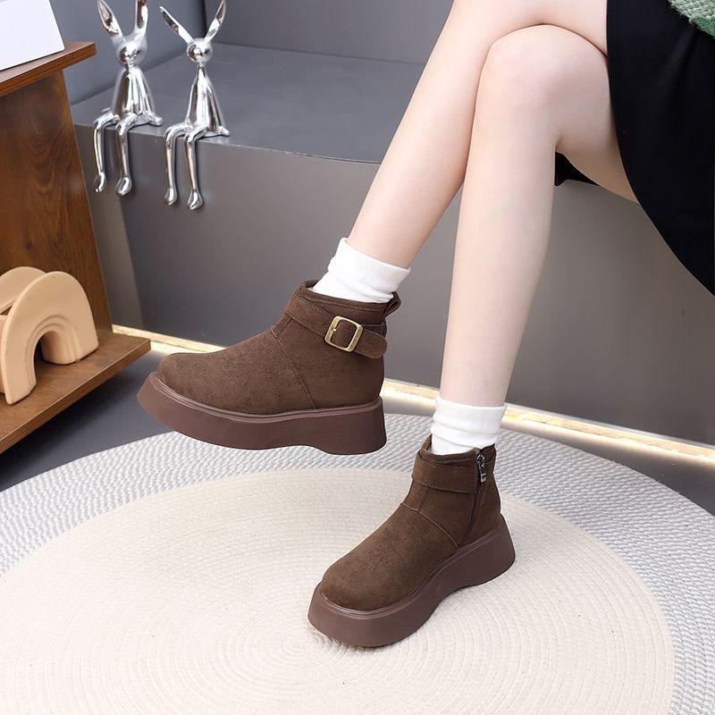 Women's Slimming British-Style Martin Boots 2025: Thick Platform Short Boots, Sizes Up To 42, Soft Sole