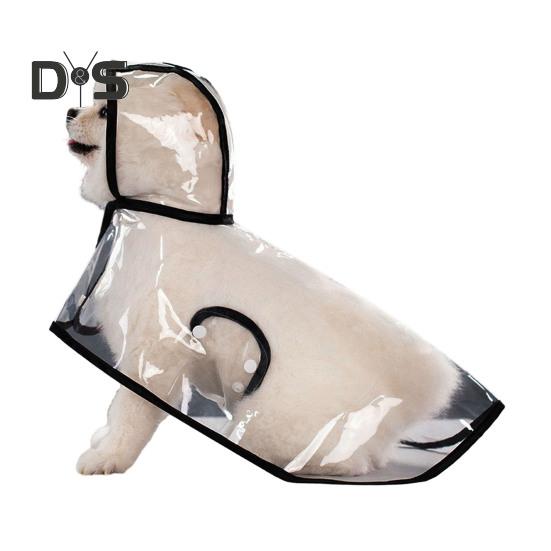 

Прозрачный дождевик для домашних животных с капюшоном, водонепроницаемая куртка, модное легкое пальто для домашних животных, пончо для маленьких и средних собак и кошек XXL чёрный