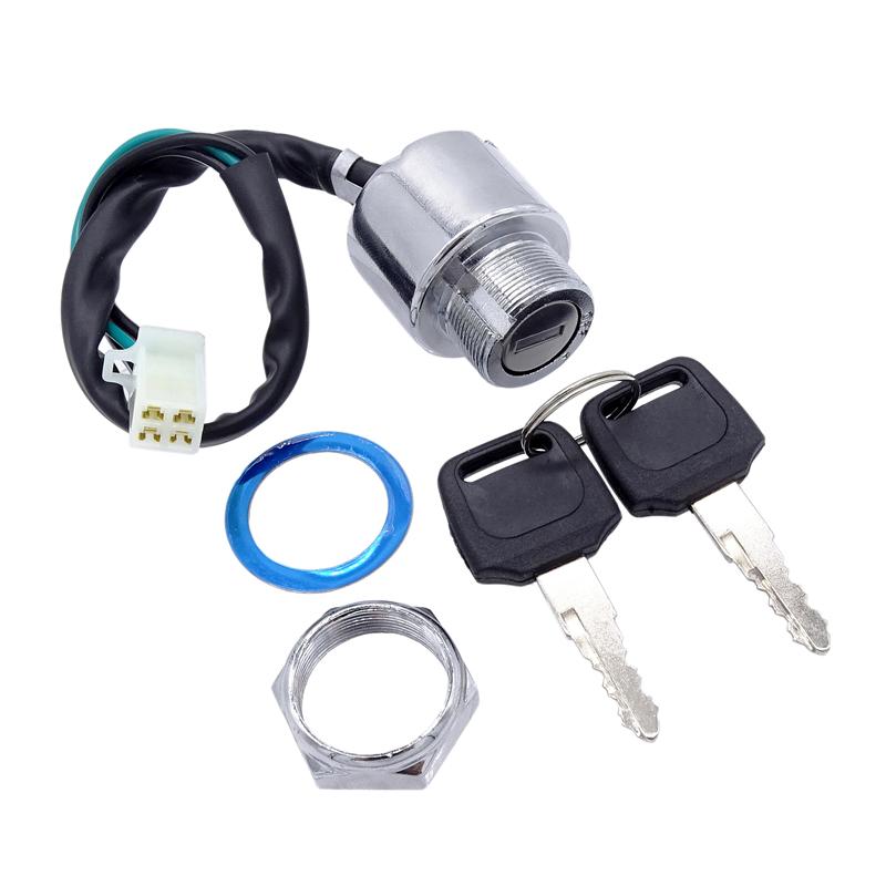 Motorcycle Electric Scooter ATV Moped Kart Metal Lgnition Key Switch Lock for 4 Wheeler Kart Motorcycles Dirt Bike