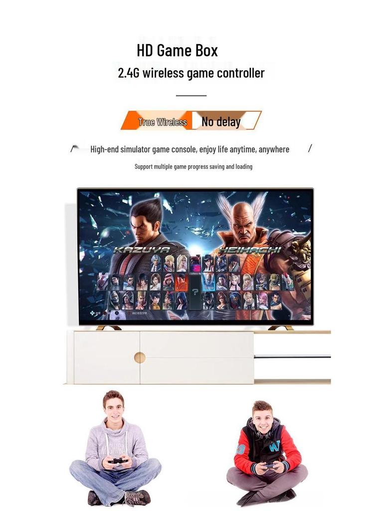 M15 4K HD Home Game Console with Dual Wireless Joysticks for TV & PC