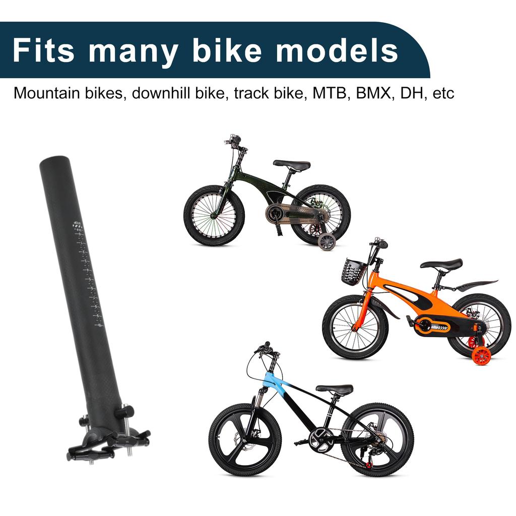 TUCKBOLD Lightweight Bicycle Seatpost, Bicycle Saddle Post, Seat Tube, Matte Black, 33.9x300mm, Carbon Fiber, 1 Piece