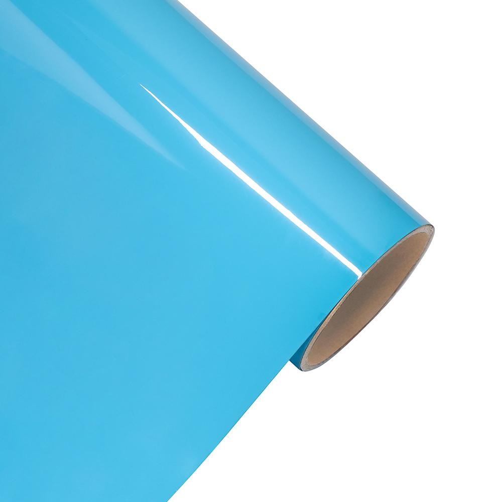 1.52mX1/3/17m Vinyl Film Bright Light Blue Wrapping Car Vehicle Body Wrap Decal Roll PET Auto Motorcycle Truck DIY Sticker Decor