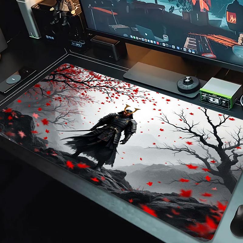 Japanese Samurai Color Mouse Pad Large Gaming Table Cushion Non-slip Laptop Tablet Big Mousepad XXL Mat Mini PC Playmat With Lock edge