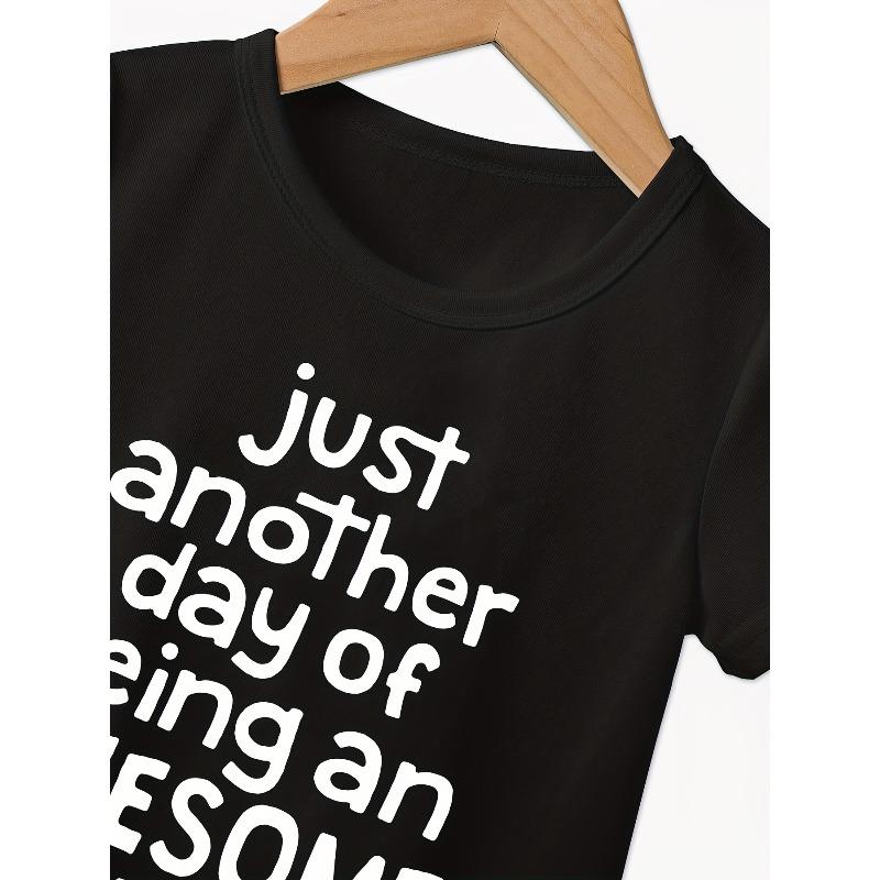 European sizes ''Just Another Day Of Being An Awesome Brother'' Print Boys Crew Neck T-Shirt Lighweight & Comfortable Fit Short Sleeve Tee Top