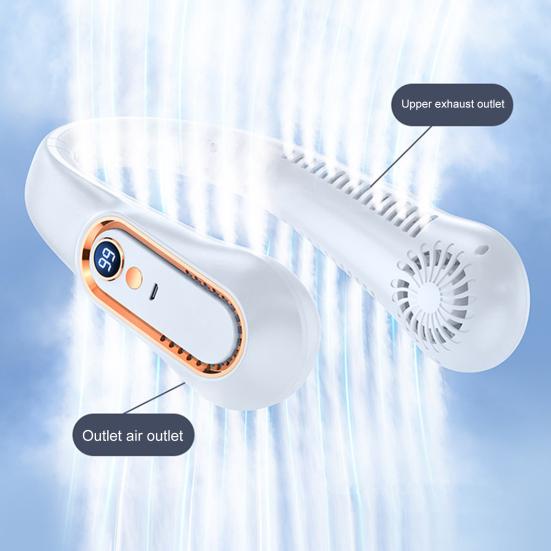 Bladeless Portable Neck Fan USB Rechargeable Mini Cooling Fan Silent Hands-Free Wearable Neck Cooler for Outdoor Travel