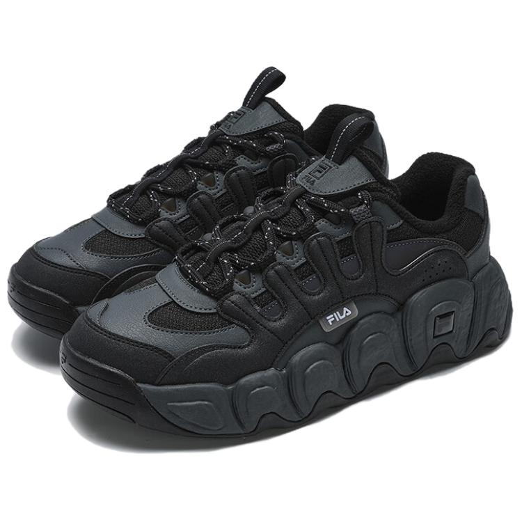 Fila Croissant Odporne na ścieranie Termiczne Zwiększające wysokość Niskie Grube Sneakersy Damskie Czarne F12W441115FBD