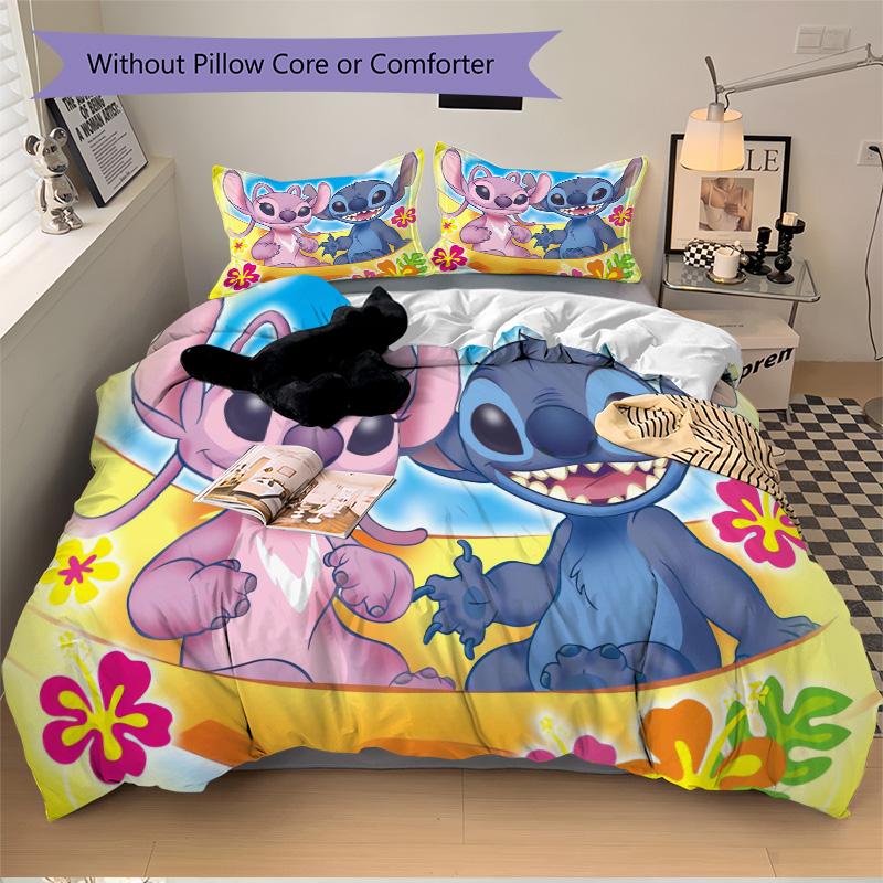 Lilo Stitch Adventure Print 3Pcs Bedding Setduvet Cover With 2 Bedropillowcase Home Birthday Gift