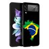 Phone Case for Samsung Galaxy Z Flip 3 4 5 6 7 Folding Black Shell For Samsung Z Flip4 Flip5 PC Hard Cover Large Brazil Flag