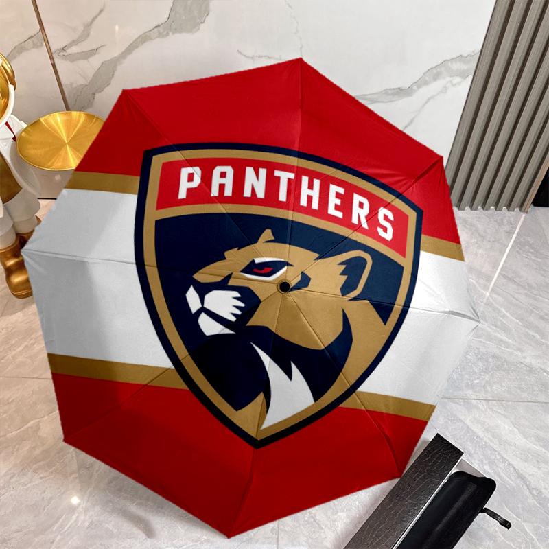 Florida Panthers Fashionable Automatic Opening/Closing Folding Umbrella. Portable and Foldable, Ideal for Gift, Travel, and Daily Use