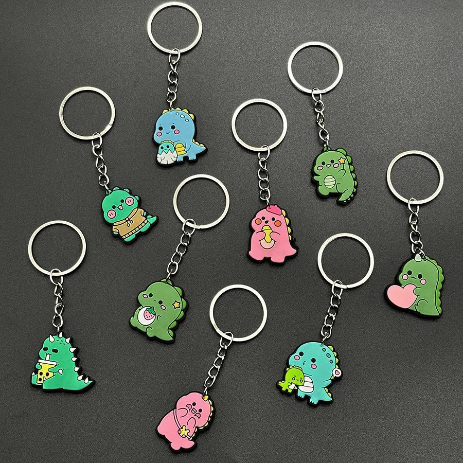 Creative PVC Dinosaur Keychain - Soft Rubber Bag Accessory & Car Pendant