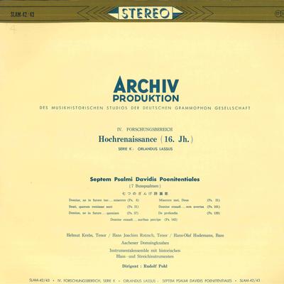 LP Record LASSUS, RUDOLF POHL - Septem Psalmi Davidis POENITENTIALE SLAM4243 ARCHIV Japan Classical Used