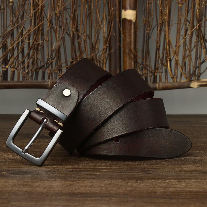 

Ремень мужской модный тренд кожаный пряжка ретро корейский тип простой универсальный мужской джинсовый ремень 130cm