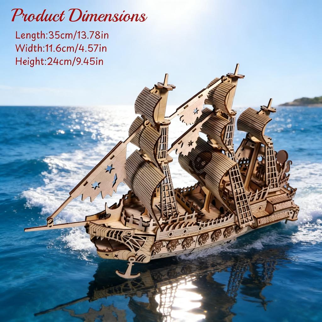 Dutch Ship 3D Wooden Puzzle Scale Miniature DO-IT-YOURSELF Miniature Kit Handcrafted Present Home Decor Assembly Toy